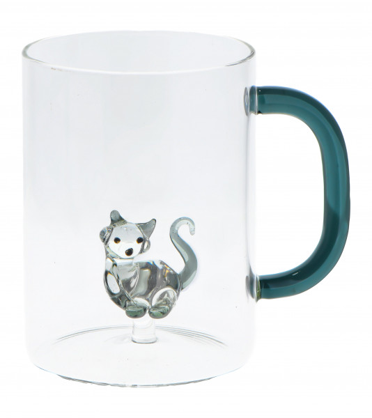 # Glasbecher 'Cat' 420 ml mit Glasfigur im Inneren