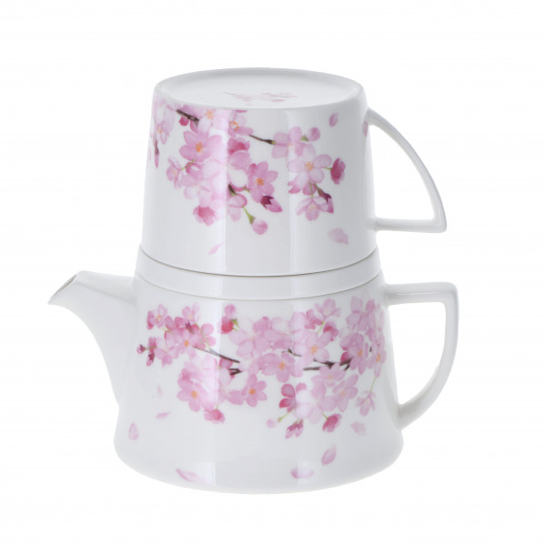 Porzellan Tea-for-one 'Kirschblüte' 3-teilig