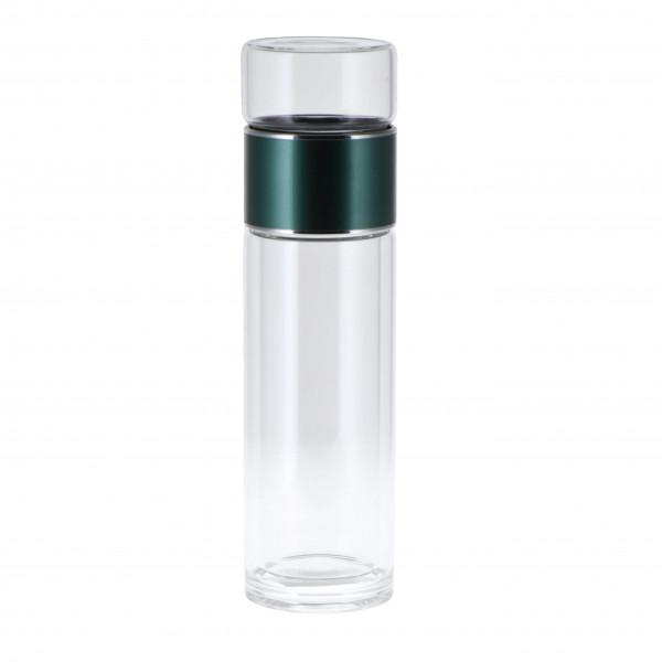 Jarra de cristal de doble pared para llevar 300 ml verde