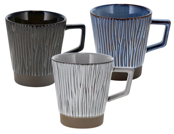 Reliefbecher 'Paul' 300 ml 3-farbig in Tonoptik