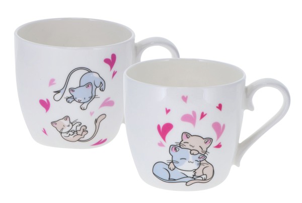 # Bone China Becher 'Lovely cats' 400 ml