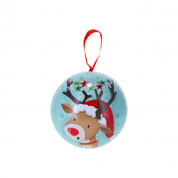 Caja de Navidad con tapa deslizante 'Rudoph' Ø 100 mm