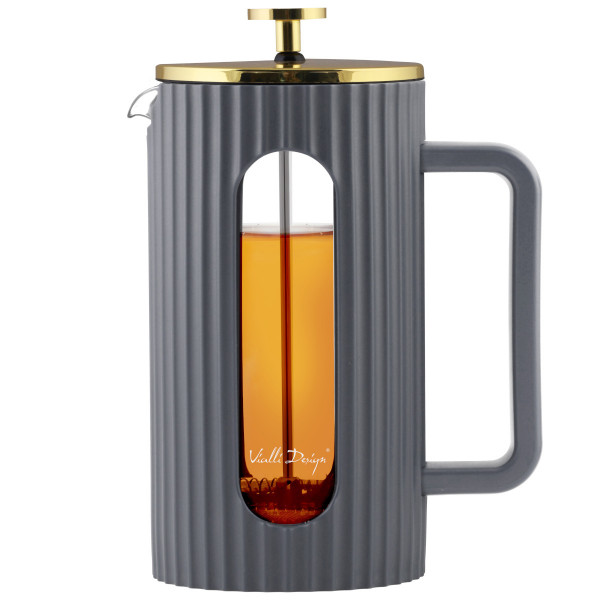 Tee-Zubereiter 'Livio' 1 l grau mit Golddeckel
