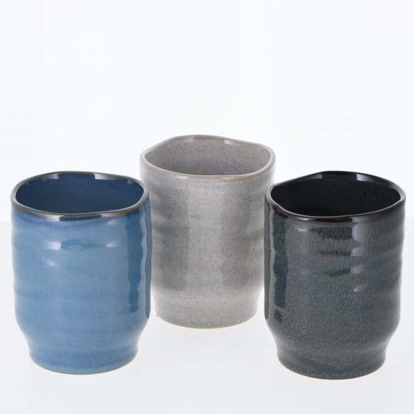 Stoneware mug 'Poké' 200 ml, 3 assorted colours