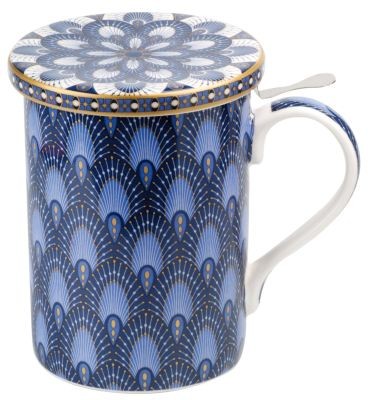 Tasse en porcelaine avec couvercle &#039;Atmosphère&#039; bleu 350 ml