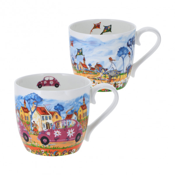 Taza de porcelana 'Holdays' 400 ml, 2 motivos surtidos