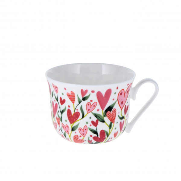 ! Brillantporzellan Frühstückstasse 'Love is all around' 500 ml