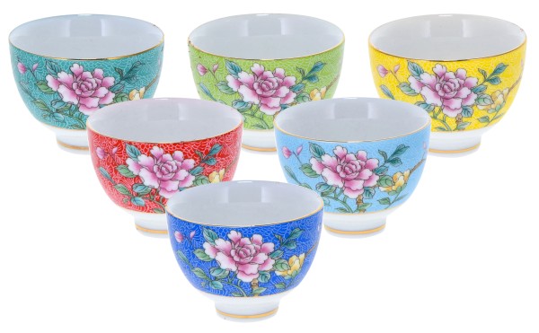 Taza de té Gongfu 'Yazhen' de 80 ml, 6 colores surtidos en caja de regalo