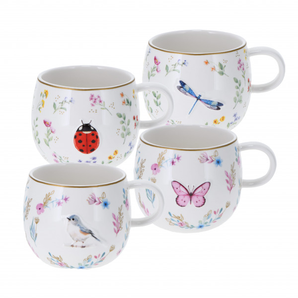 Taza de porcelana 'Fancy Garden' 400 ml, 4 motivos
