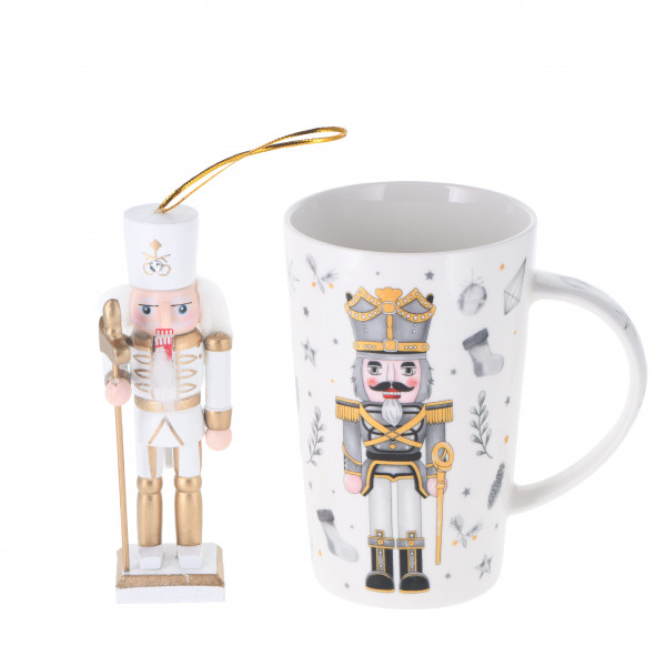 Geschenkset 'Nutcracker' Porzellanbecher mit Nußknacker, weiß