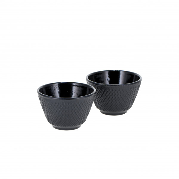 Gobelet en fonte 'Jang' 80 ml, noir, set de 2 pièces