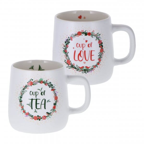 FBC Becher 'Tea &amp; Love' 395 ml, 2-fach sort.
