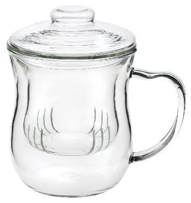 Glass Mug with lid and strainer &#039;Julia&#039;0,3 l