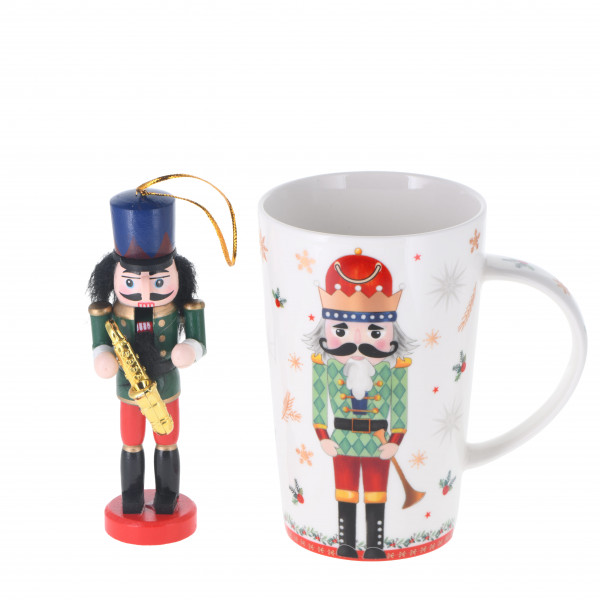 Geschenkset 'Nutcracker' Porzellanbecher mit Nußknacker, grün