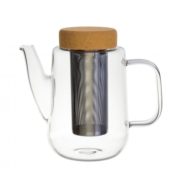 Théière en verre 'Wickie' 750 ml avec couvercle en liège