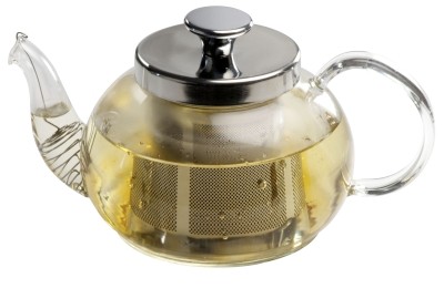 glass pot &#039;Lale&#039; 600 ml with ss strainer and lid