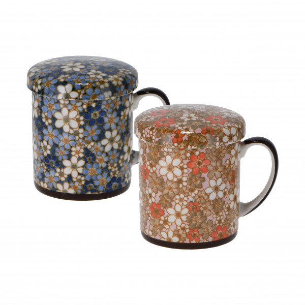 Taza con tapa japonesa «Ayaka» con colador, surtido de 2 unidades.