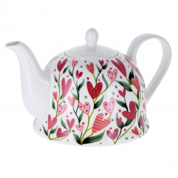 Brilliant porcelain teapot 'love is all around' 1 l
